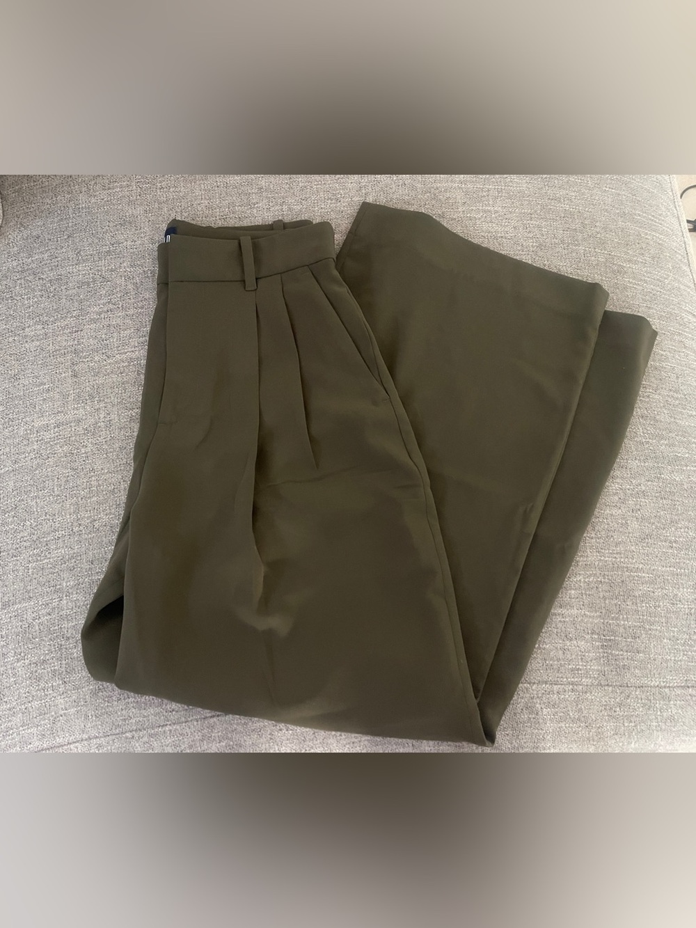 Gap Olive Green High Waist Pleated Wide Leg Women’s Trousers